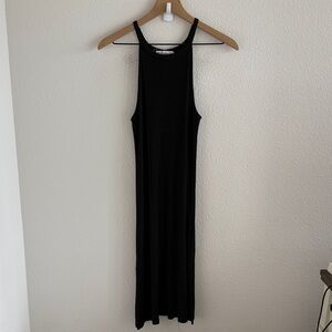 Fighting Eel Ribbed Black Dress Side Slits Small